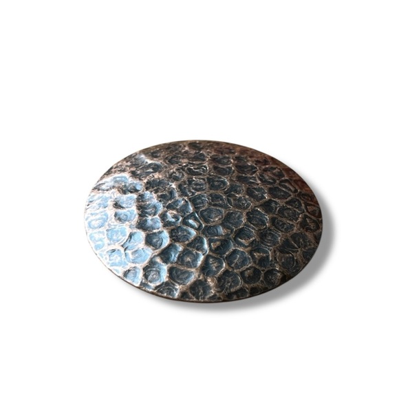 Hammered Copper Disc Scarf Clip - Picture 3 of 6
